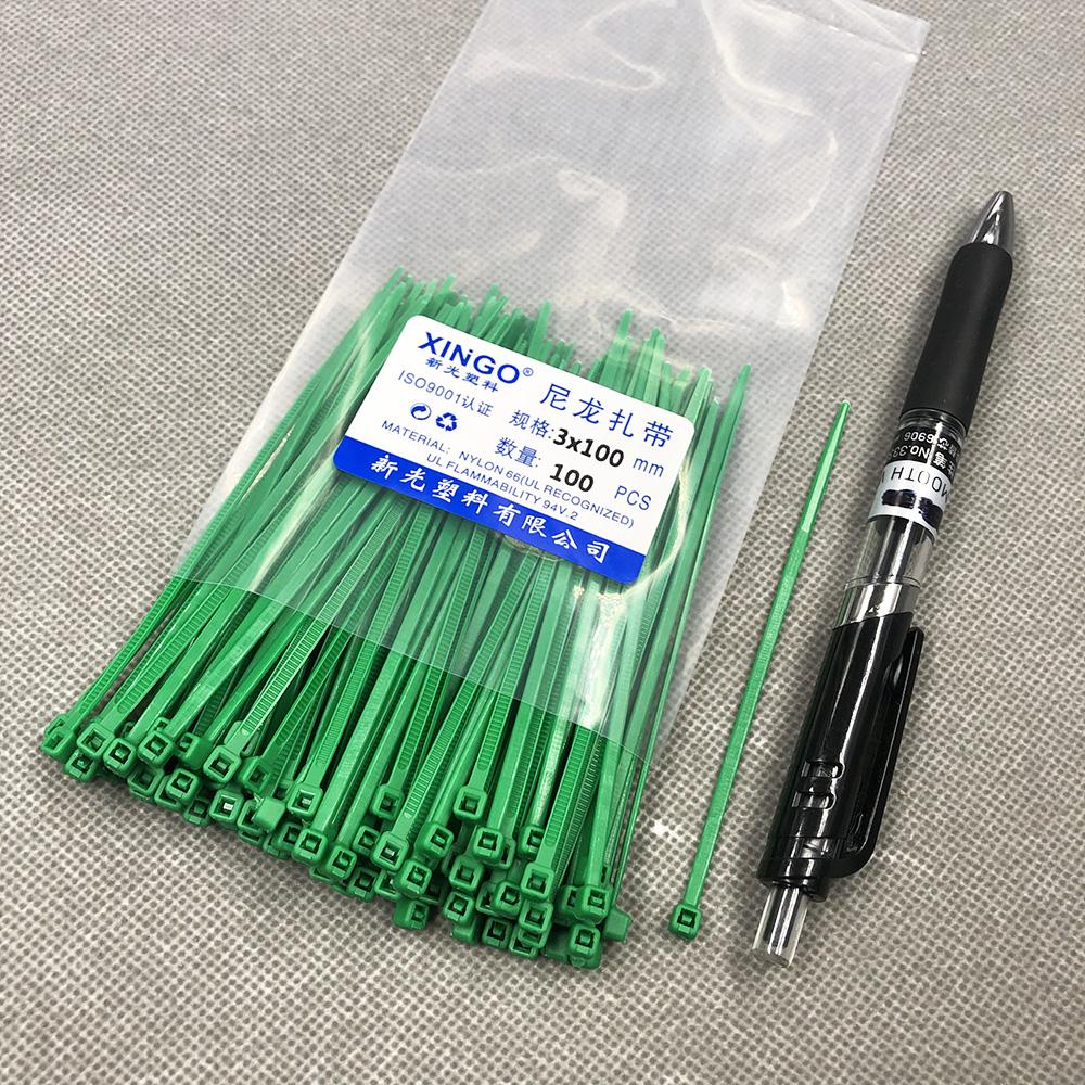 100 teile/beutel 8 Farbe 2,5mm x 100mm 2,5mm * 100mm Selbstsichernde Nylon Draht Kabelbinder kabelbinder Weiß Schwarz Organizer Befestigen Kabel