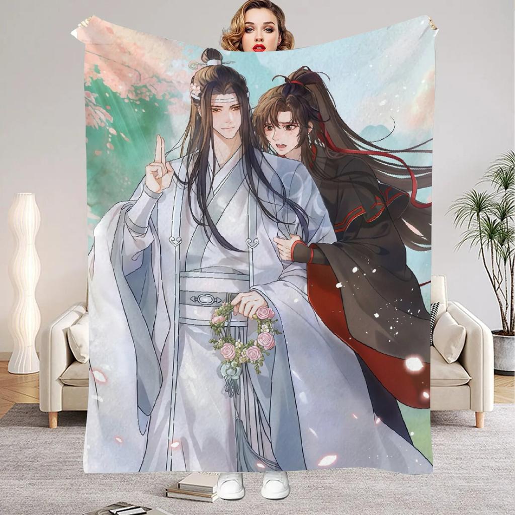 Modaozushi W&L Printed Flannel Blanket for Home Living Room Bedroom Decor New Year Christmas Gift for Kids