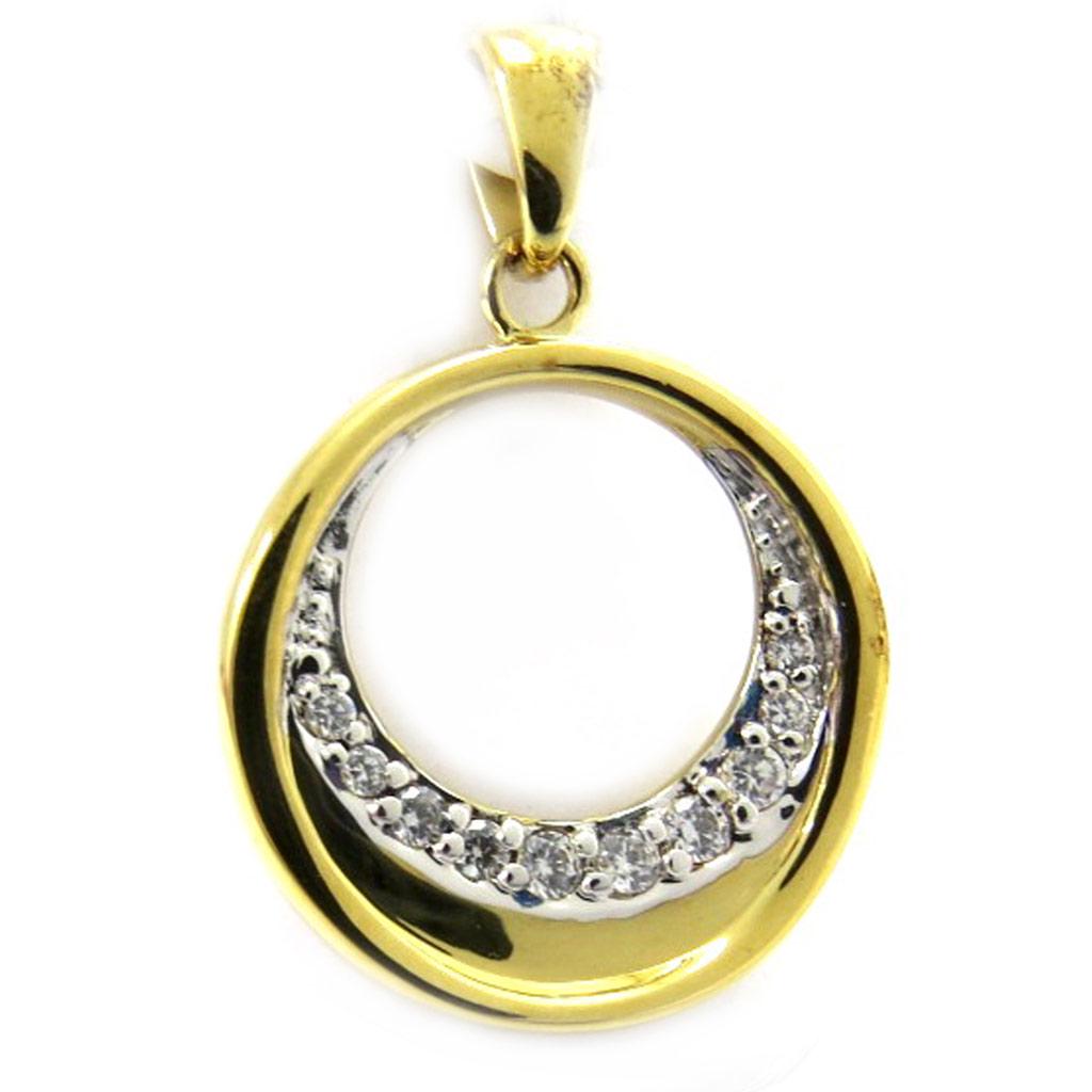 Les Trésors De Lily [G7831] - Gold Plated Pendant 'Goddess' White Gold - 20 Mm