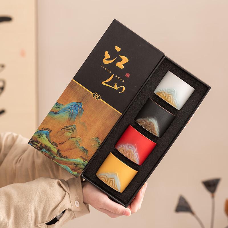 Splendid Landscape Ceramic Tea Master Cup Gift Set Gift Box Set