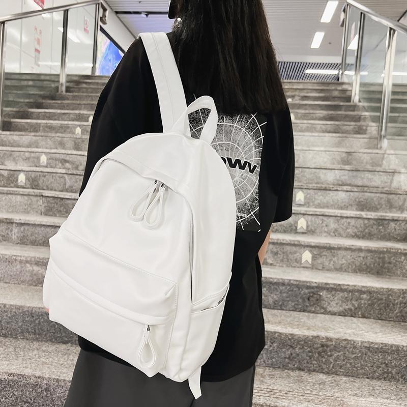 Backpack Female Student Bag Solid Color