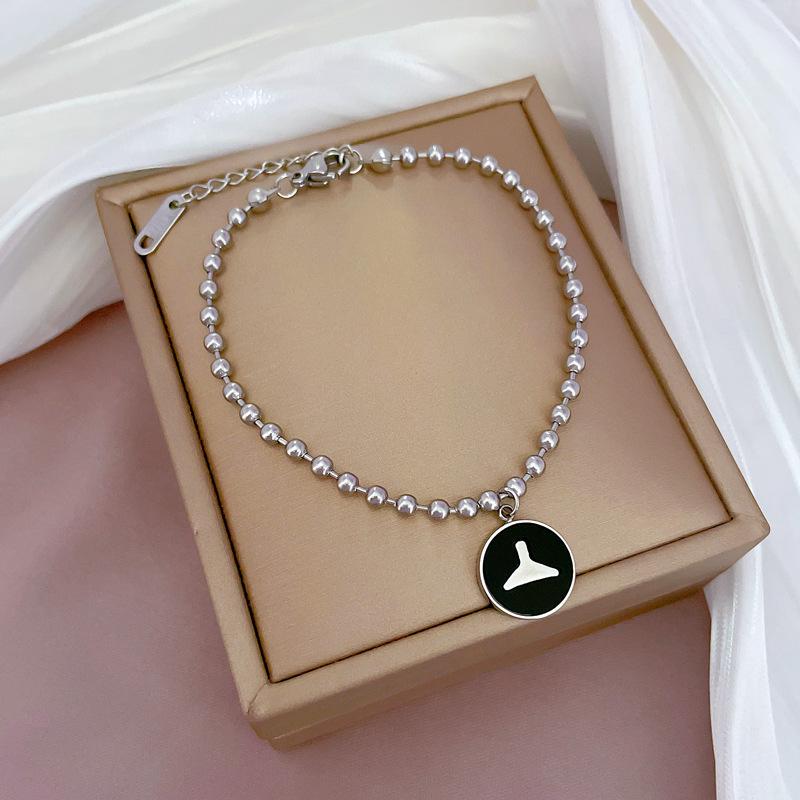 

Dongdaemun Personalized Disc Mermaid Tail Fritillary Round Bead Bracelet Female Retro Girlfriend