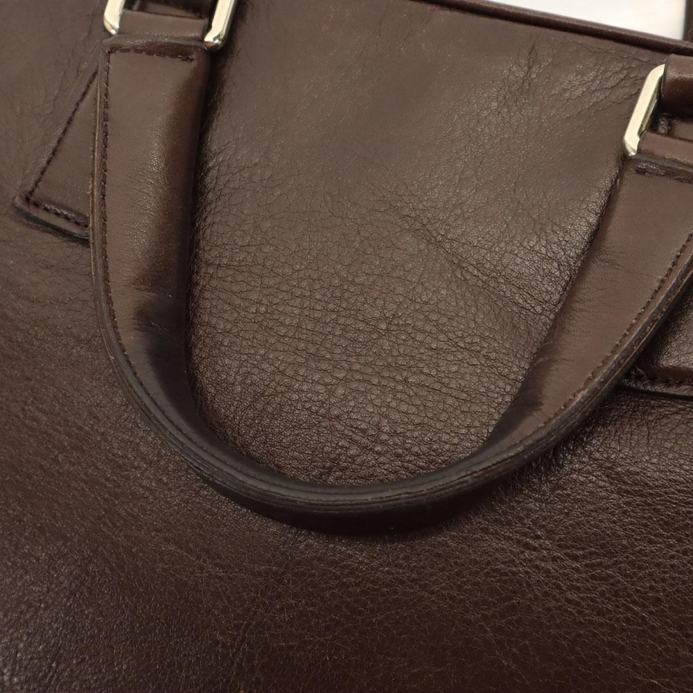aniary Made In Japan Leather Briefcase Brown Business Bag Men's Used