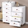 Simple 5 Layer Drawer Storage Cabinet Living Room Toys Frosted Plastic Wood Top Nightstand Organizer Furniture For Home Bedroom