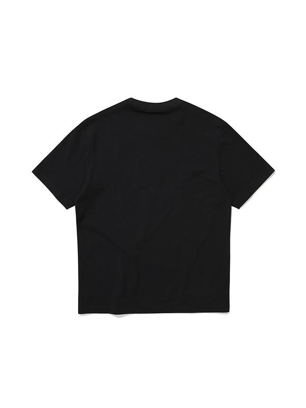 BBC EARTH Embroidery Point Short Sleeve T-Shirt_Black