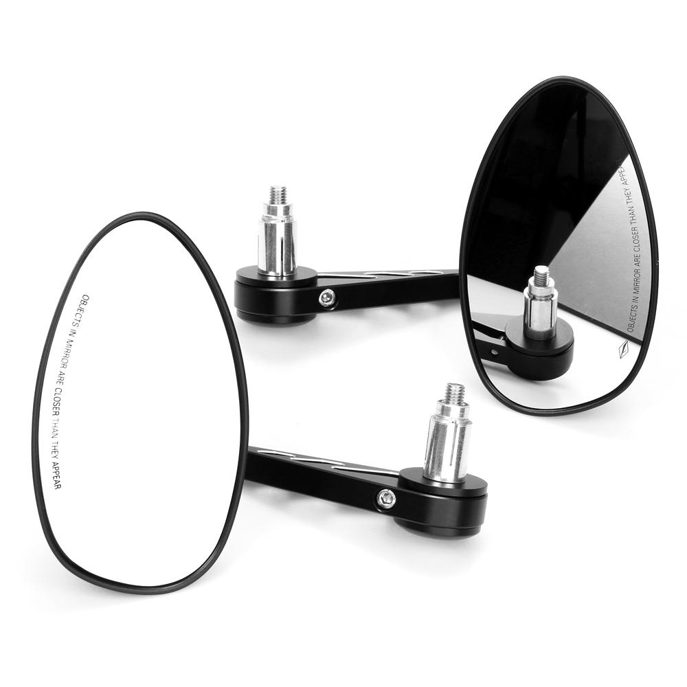 1 Pair Motorcycle Retro Modified Rearview Mirror CNC Aluminum Handlebar Side Reversing Mirror Motorcycle Universal for Harley чёрный