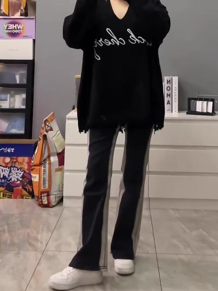 

Женские джинсы прямого кроя с высокой посадкой: Приталенный, Свободный крой для Весны, Осени и Зимы 2024 5XL