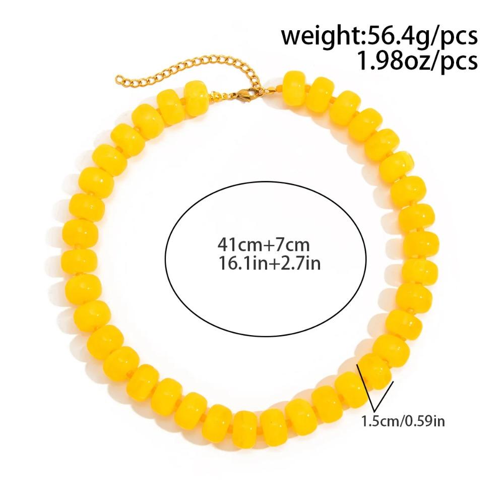 14 Colors Bohemian Colorful Acrylic Beads Choker Necklace for Women Fashion Resin Statement Necklaces Summer Beach Jewelry