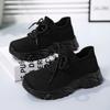 Women's New 2025 Red Casual Sports Shoes Breathable Thick Sole Old Fashioned Shoes Comfortable Flight Knit Mesh Shoes