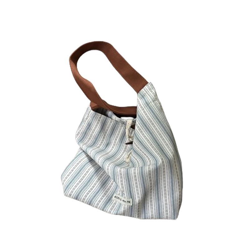 2024 Blue Stripe Versatile Commuter Tote - High-End Single Shoulder Large Capacity Underarm Bag