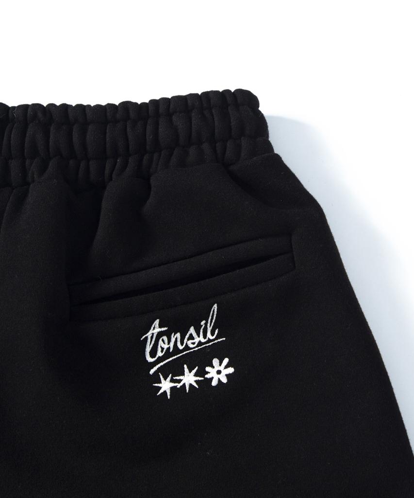 TONSIL Pintuck Washed Long Bermuda Pants Black
