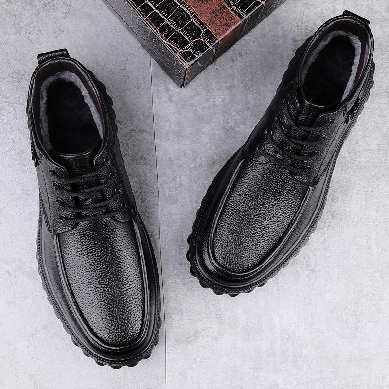 Fashion Winter Warm Boots Lace Up Classic Plush Snow Boots Men's Thick Soles Work Boots Men's Outdoor Casual Shoes Big Size 49 50 51