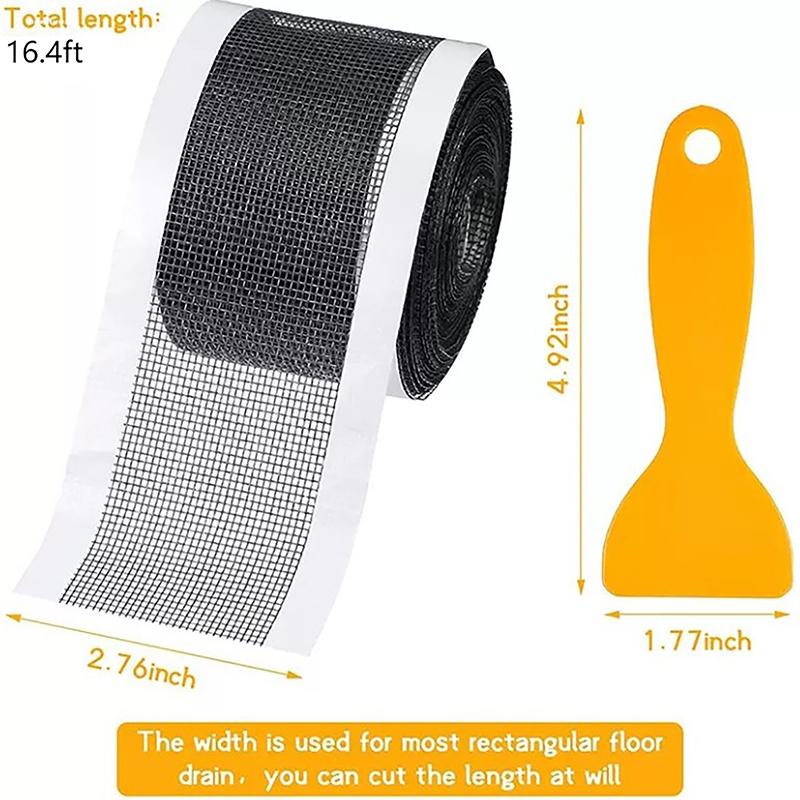

5/10 метров Фильтр для слива душевой кабины Ловушка для волос Сетчатый фильтр Заглушка для сливного отверстия кухонной раковины Одноразовые сетчатые наклейки для ванной