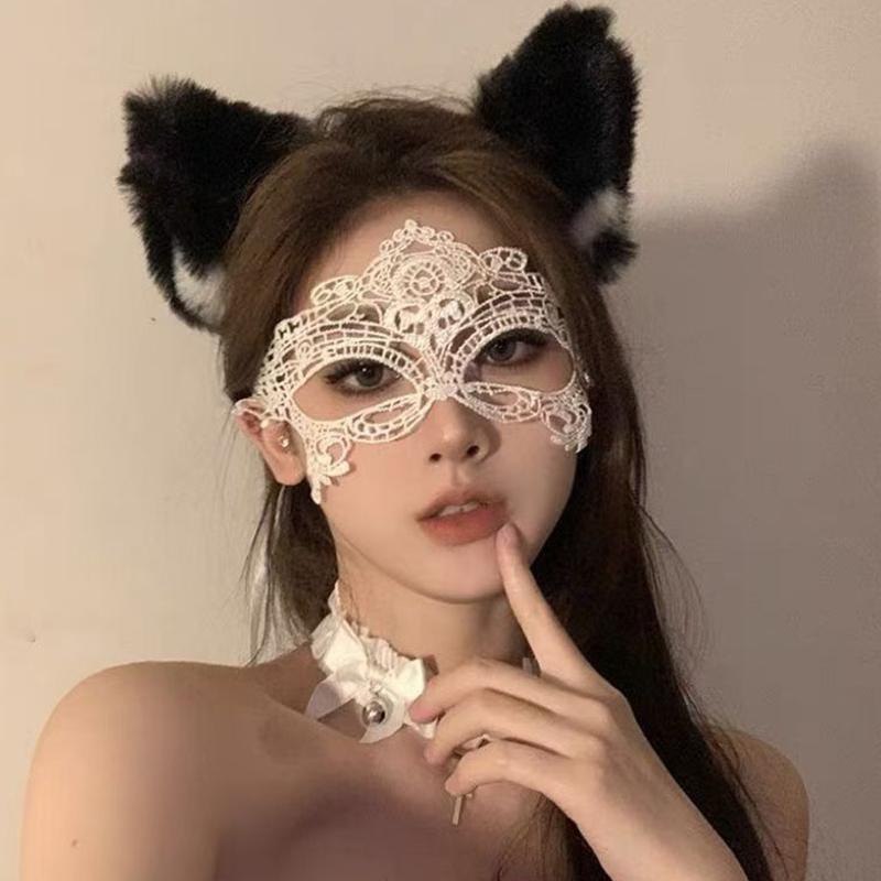 Seksowne Czarne Białe Koronkowe Przezroczyste Maseczki na Oczy Damska Seksowna Bielizna Kostiumy Cosplay Akcesoria Erotyczne Opaska Pasek Osłony na Oczy