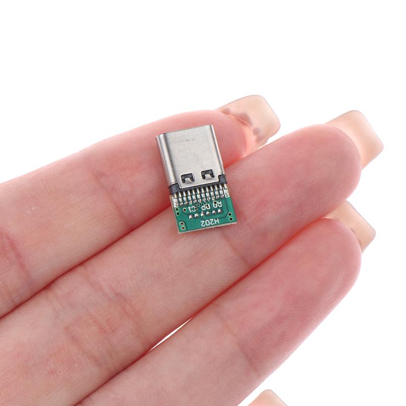 5 ცალი USB 3.1 ტიპის C კონექტორი შედუღების მავთულით და კაბელით, მხარს უჭერს PCB დაფას