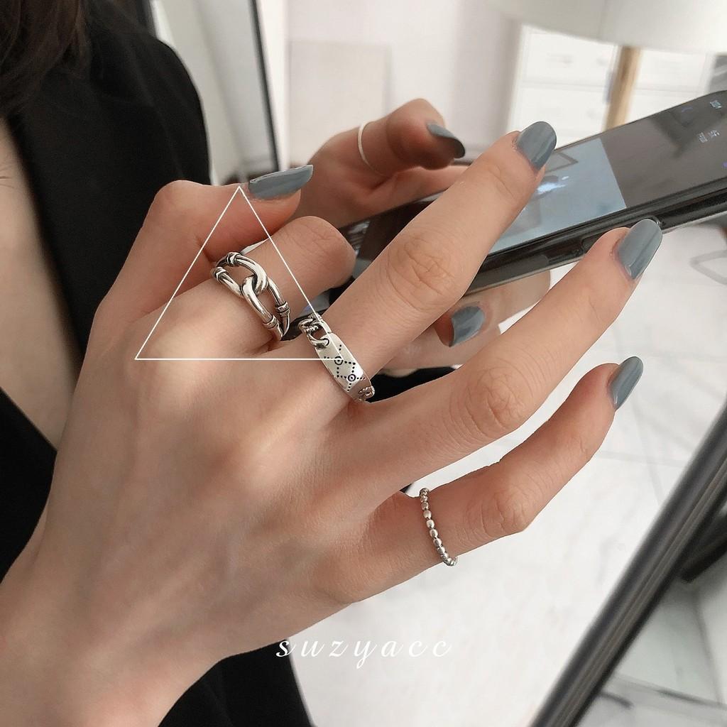 925 Silver Unique Ring For Women Ideal For Ins Style And Minimalist Fashion With Adjustable Size