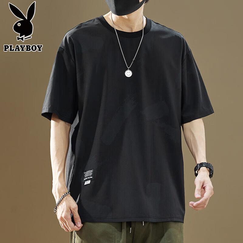 PLAYBOY Men s Ice Silk Breathable Short Sleeve T-Shirt M
