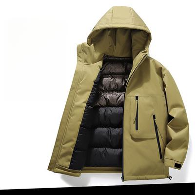 2025 Autumn and Winter New Hooded Graphene Cotton-padded Clothes Youth Versatile Tooling Casual Warm Couple Charging Jacket Men