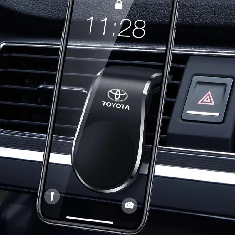 1x Car Magnetic L-shaped Car Dedicated GPS Phone Holder Emblem for Toyota TRD Chr Corolla Camry Rav4 Yaris Hilux Prius Avensis Auris