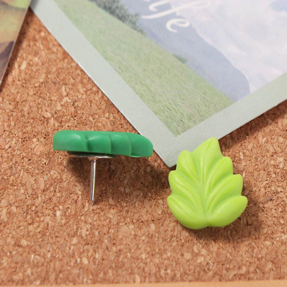 50 Stück Metall Kunststoff Reißnägel Grüne Blätter Form PP Metall Reißnägel Schulschreibwaren