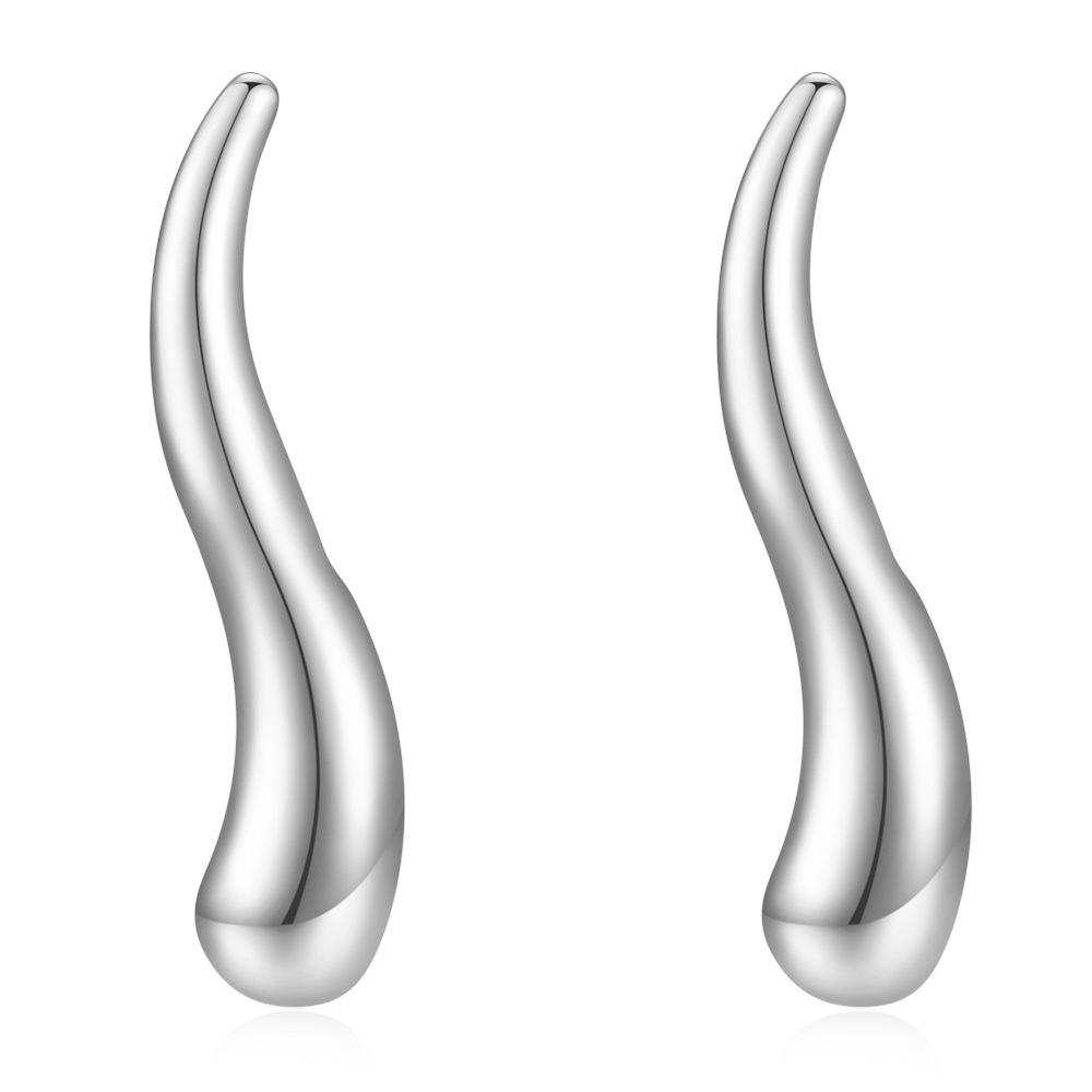 European & American 53MM Stainless Steel Water Drop Earrings
