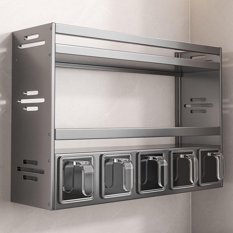 TLXT Wall-Mounted Kitchen Spice Organizer Shelf