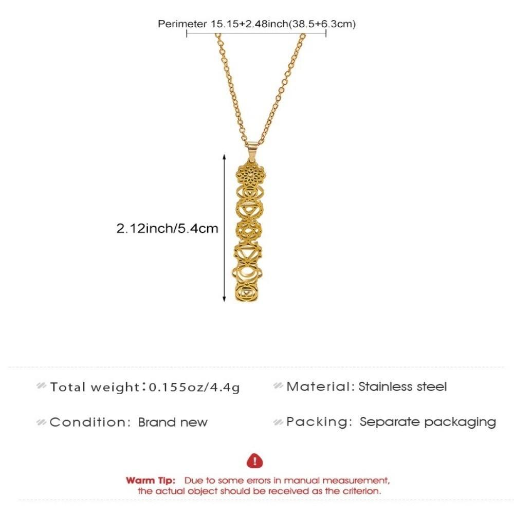 Gold Color Chakra Flower Necklaces Flower Pendant Amulet Necklaces  for Yoga Practice