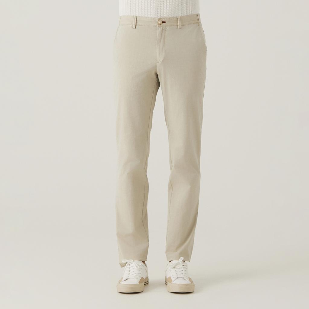 FERRAROMILANO Slim Fit Cotton Spandex Dyed Pants L/Beige (Am0Fbpc25251)