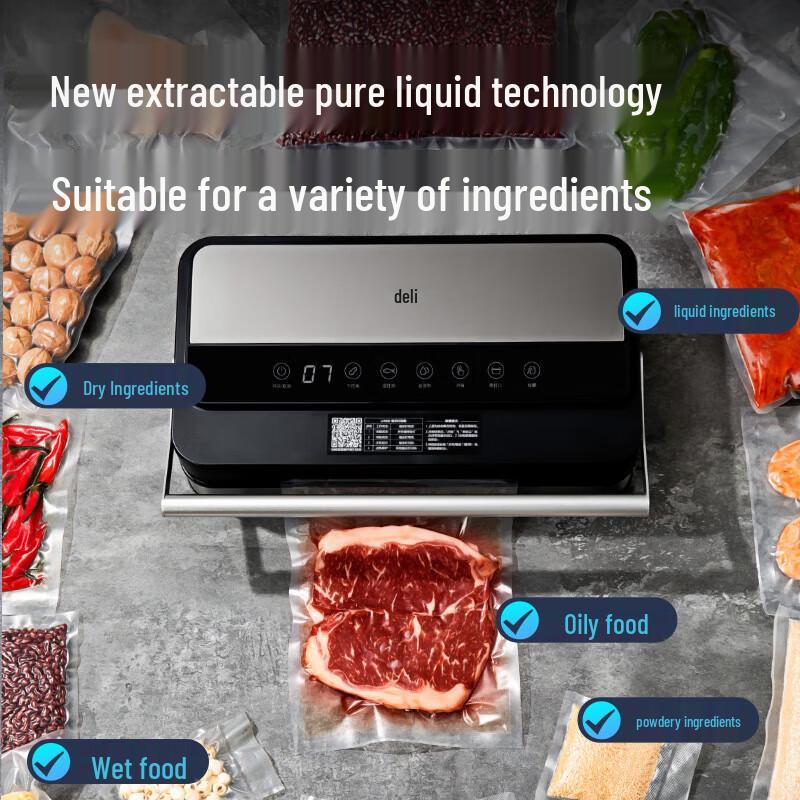 Deli LM891 Automatic Commercial Vacuum Sealer CN Plug (adapter Included)