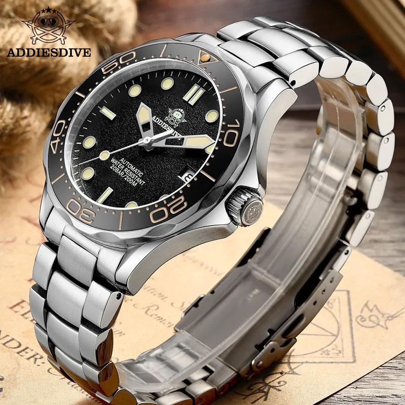 ADDIESDIVE AD2106 NH35 Sapphire Luminous Automatic Mechanical Watch for Men 100M Waterproof Dive Wristwatch Premium Male Watches
