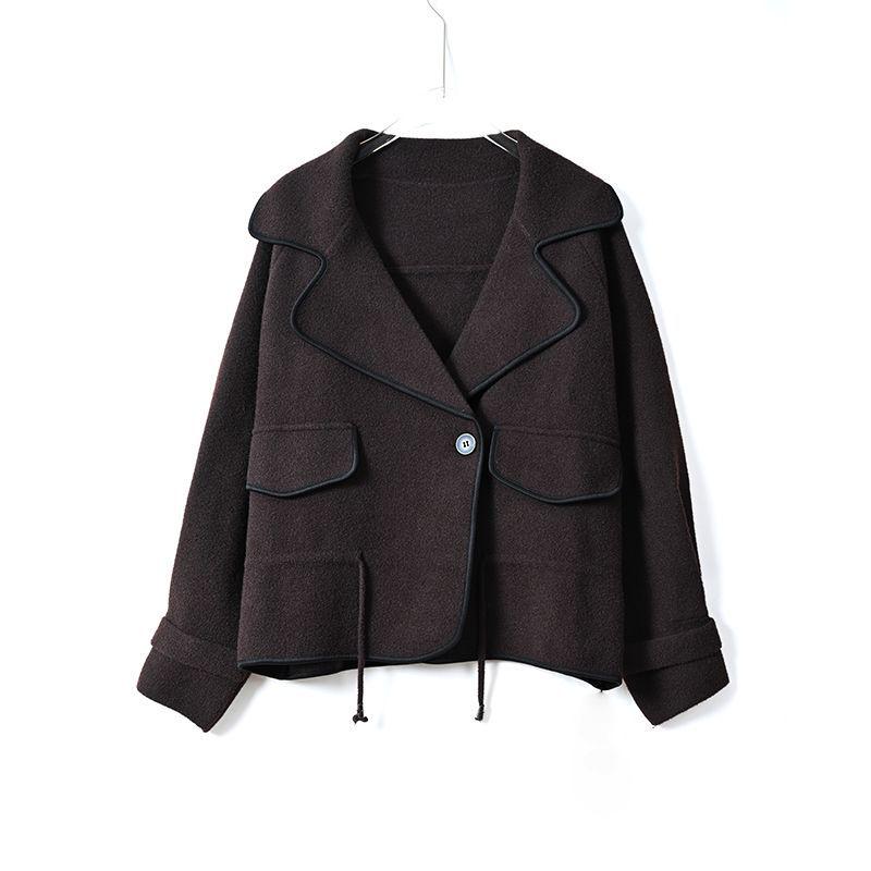 Ruofei Women s Double-Sided Wool Coat - Chic Autumn/Winter Casual Short Style Default Item
