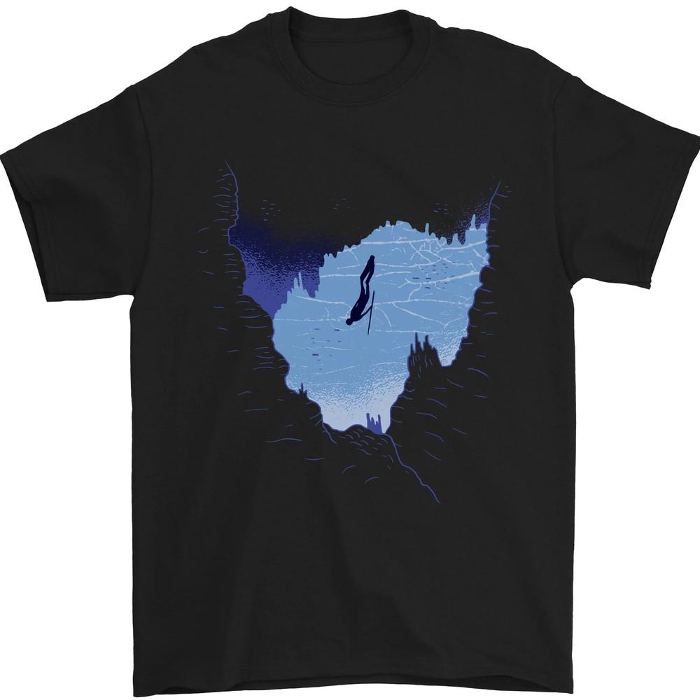 Freediving Diver Scuba Diving Mens T-Shirt Cotton Unisex T-Shirt S