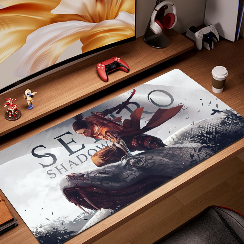 Shadows Die Twice Computermousepad Sekiro Gaming-Mauspad Groß 900x400 Mauspads Gamer XXL Teppich PC-Schreibtischmatte Tastaturteppich