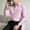 Elegant Long-sleeve Striped Formal Shirt, Great for Office and Daily Wear.