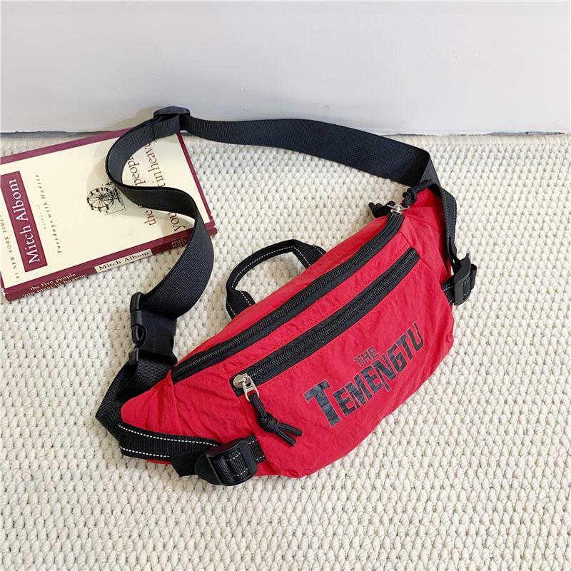 Men's Letter Print Chest Bag Women's Waist Bag Student Sports Crossbody Mobile Phone Bag