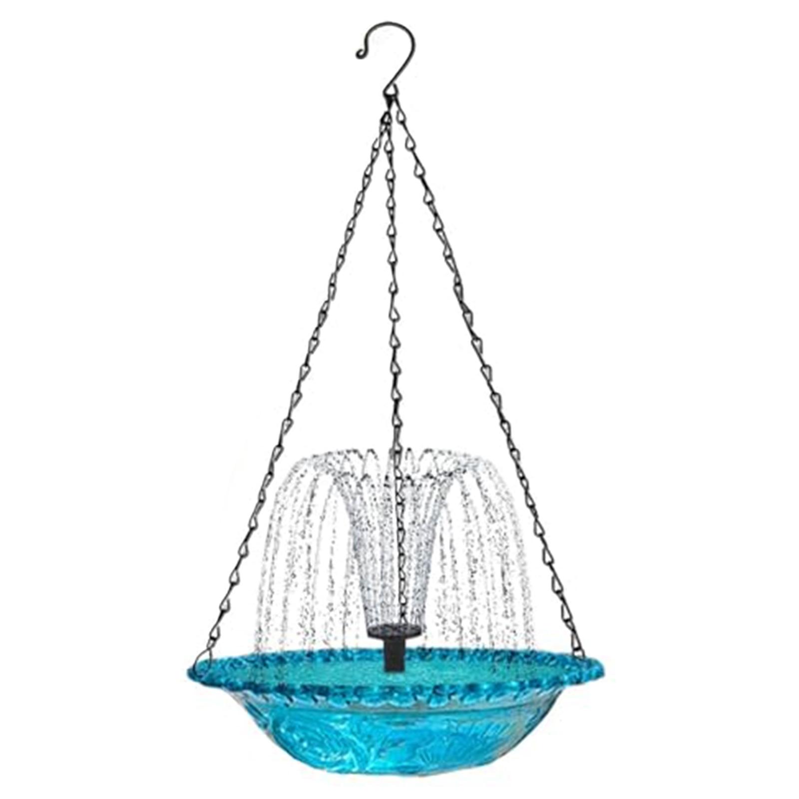Hanging Solar Bird Bath Fountain Wildlife Feeder Bird Bath Bowl with Solar Powered Pump for Outdoor Garden Backyard Patio Lawn