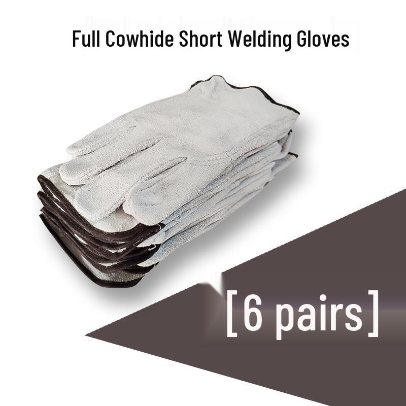 High-Temperature Resistant Cowhide Welding Gloves - Soft, Wear-Resistant, and Anti-Scald Protection for Welders.