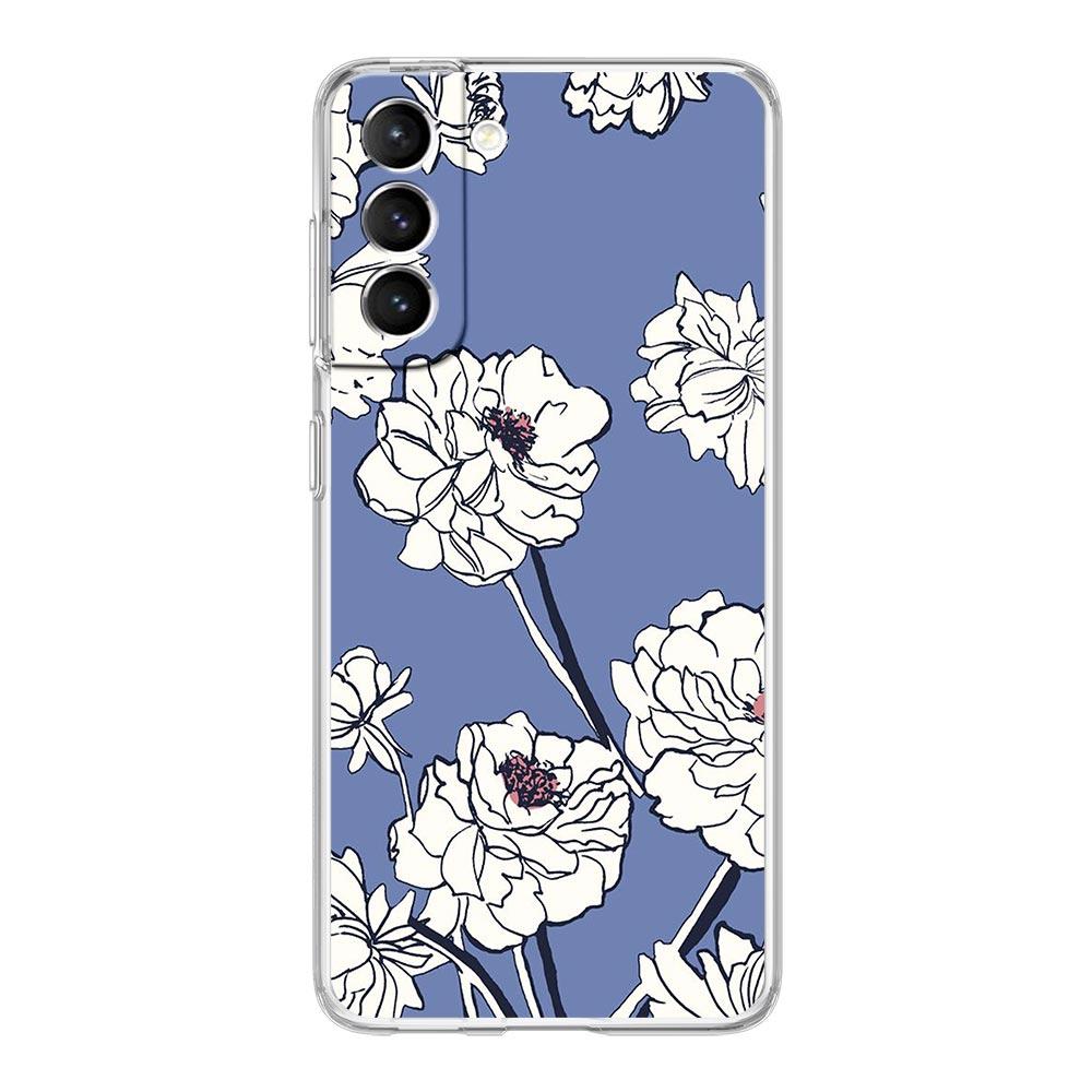 Phone Case For Samsung Galaxy S24 Plus S23 S22 S21 S20 FE Ultra 5G S10 S10E S9 Soft Clear Silicone Cover Flower
