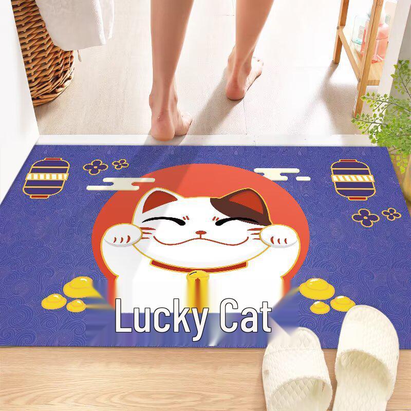 Cross Cartoon Anti-slip Water Absorbent Quick Dry Floor Mat for Bathroom & Entrance