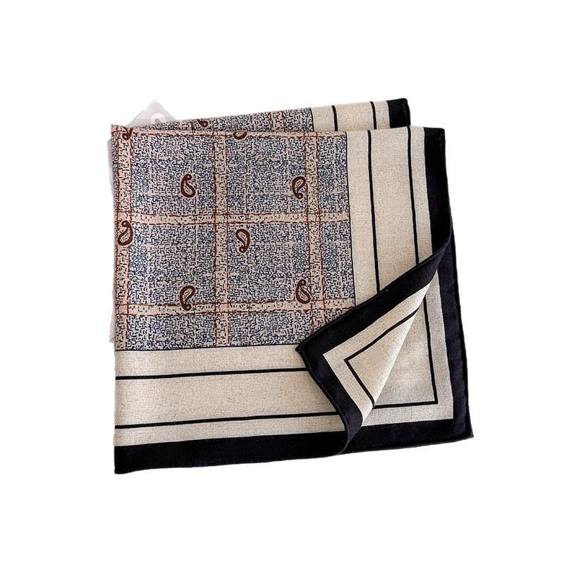 Four Seasons Silk Wool Medium Square Scarf 65 * 65cm Silk Wool Scarf Women's Light Luxury Premium Versatile Silk Scarf Shawl