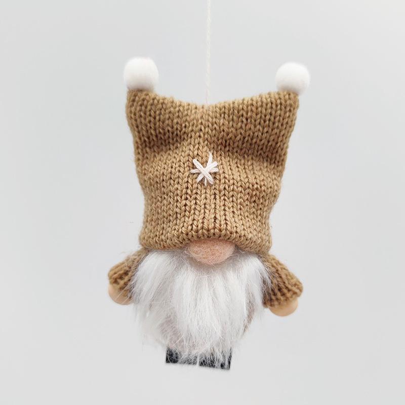 Crochet Faceless Doll Ornament with Double Pom Pom Hat - Cute Christmas Decoration Figurine