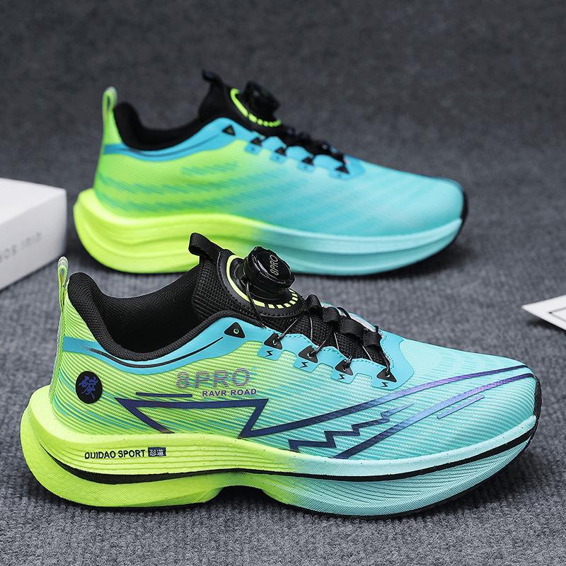 

2025 new ultra-light mesh breathable rotating buckle running shoes men s and women s popcorn soft-soled cushioning rebound sports shoes 44