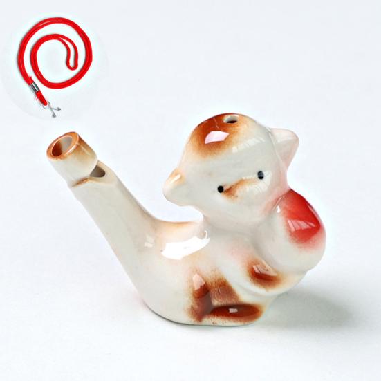 Mini Keramik Wasservogel Pfeife Niedliche Chinesische Tierkreiszeichen Tiere Geräuschmacher mit Aufhängeschnur Nachahmung Vogelruf Pfeife Kinderspielzeug für die Badewanne