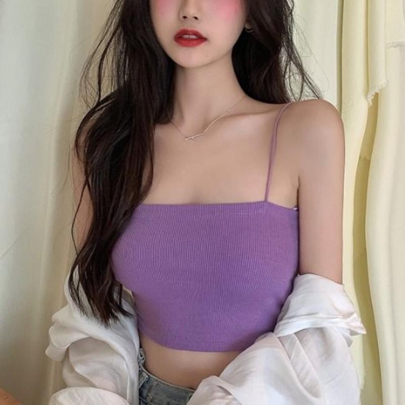 Letní dámské podvazky s módním přiléhavým topem Dámská vesta bez ramínek bez rukávů Sexy jednobarevné tílko