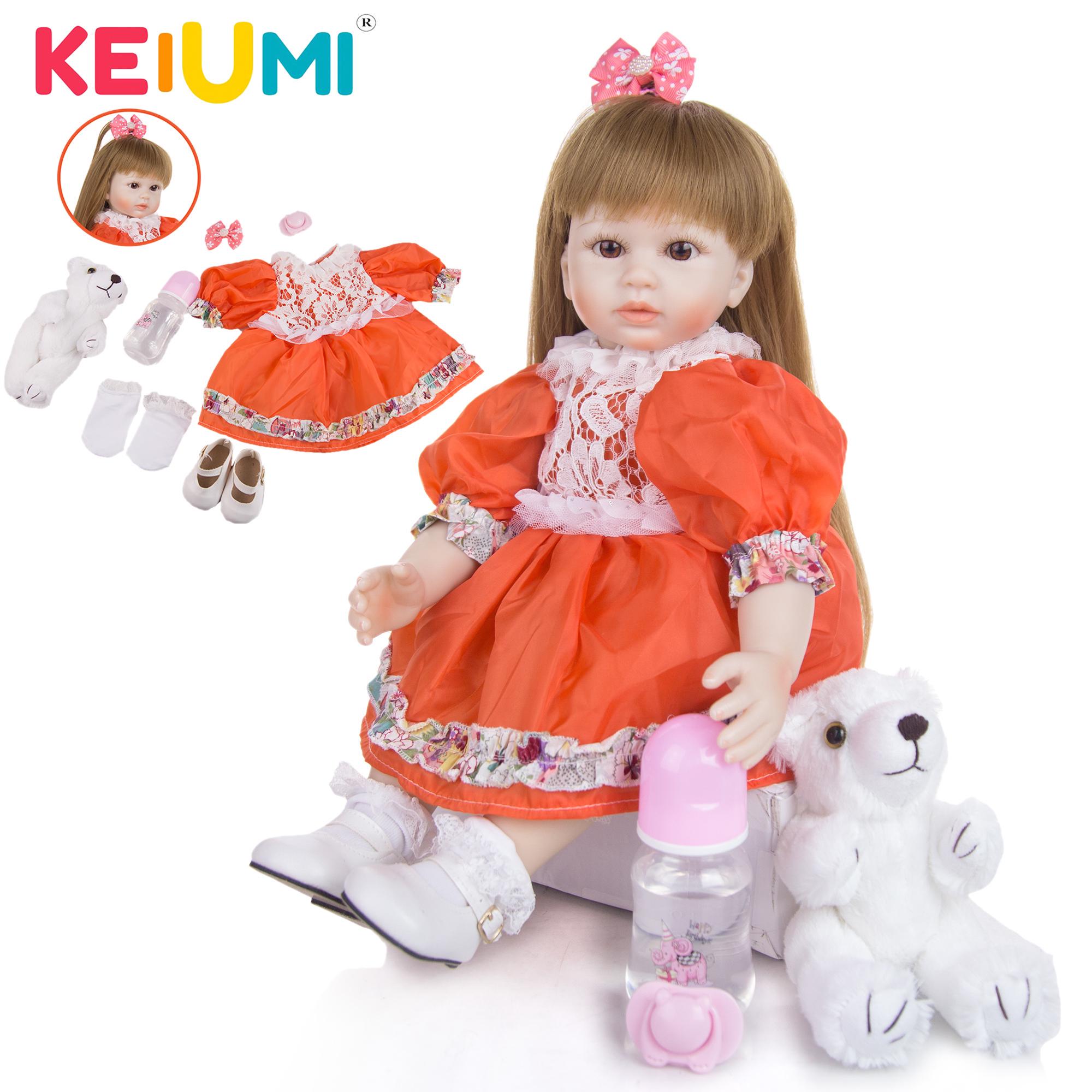 

Lifelke принцесса Reborn девочка кукла 48 см тканевое тело милые очаровательные длинные волосы DIY кукла для детей подарки на день рождения и Рождество