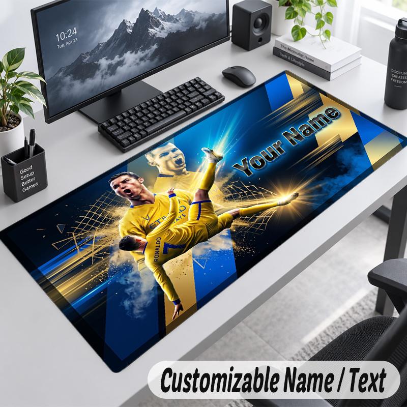 Custom Name Text Mouse Pad Cristiano Ronaldo Personalized Desk Pad For Work And Gaming