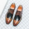 Britain Retro New Men's Pointed Mixed Colors Monk Strap Shoes Casual Loafers Formal Dress Footwear Sapatos Tenis Masculino