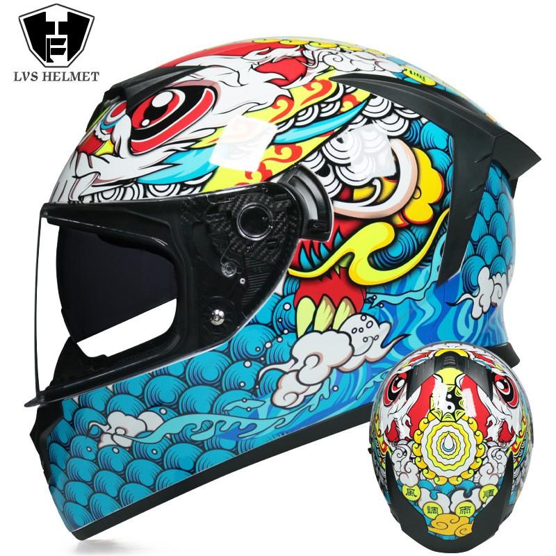 LVS Full Face Motorcycle Helmet Men Women ABS Dual Lens Winter Electric Bike Bluetooth Compatible All Season