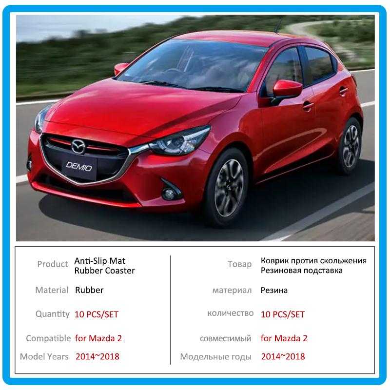 Rutschfeste Autoschlitzmatte für Mazda 2 Mazda2 DJ DL Demio 2014 2015 2016 2017 2018 Anti-Rutsch-Gummimatten Türnut Autozubehör