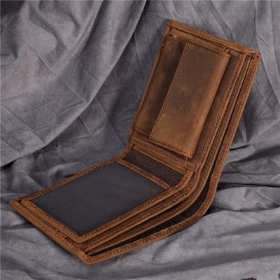 Men's Crazy Horse Leather Wallet, Genuine Leather Head Layer Leather Wallet, Card Bag